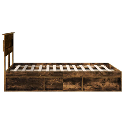 Sengestel Ensfarvet Røget eg 150 x 200 cm Massiv fyrretræ