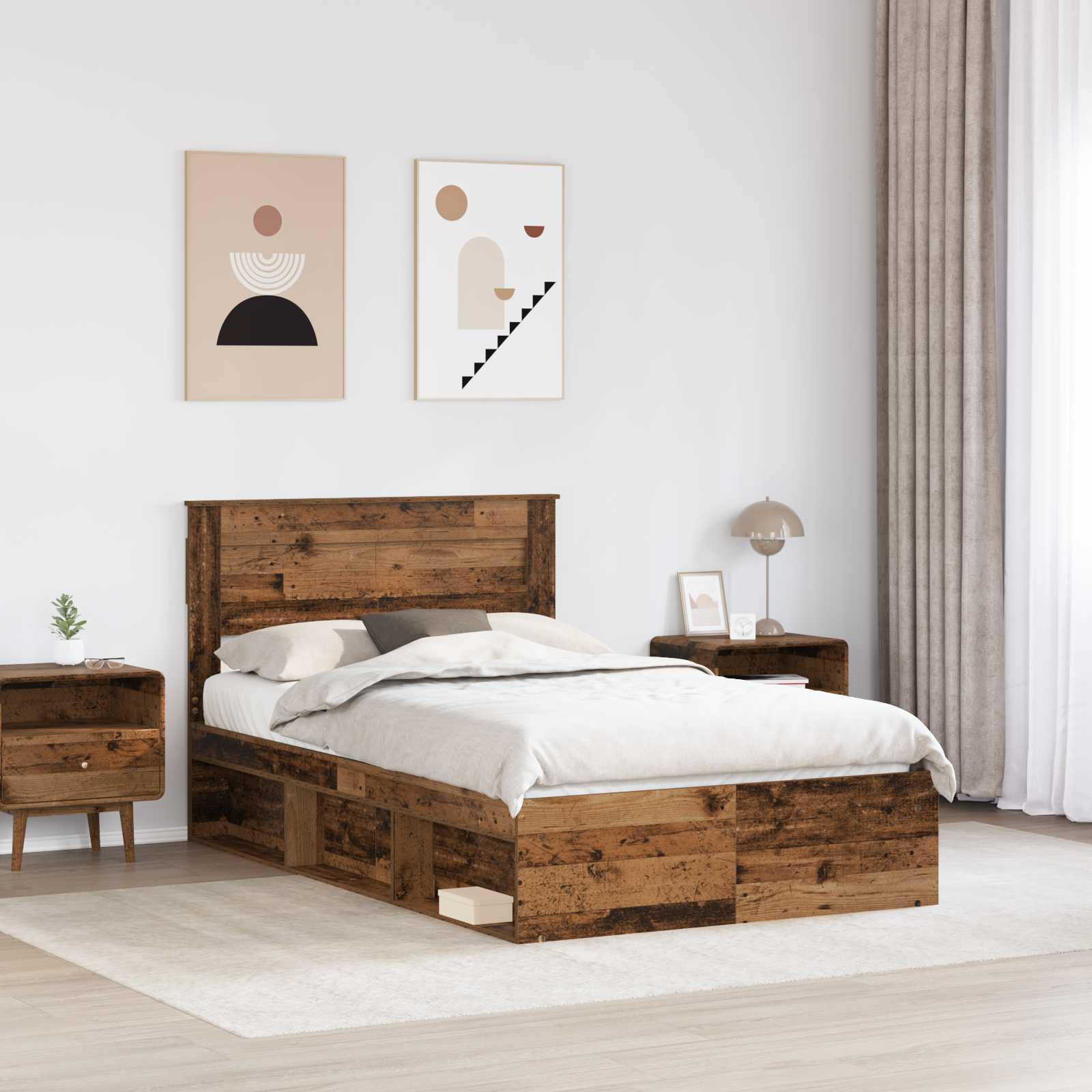 Sengestel Gammelt træ 120 x 200 cm Massiv fyrretræ