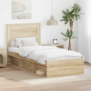 Sengestel med hovedgærde Sonoma eg 75 x 190 cm Massiv fyrretræ