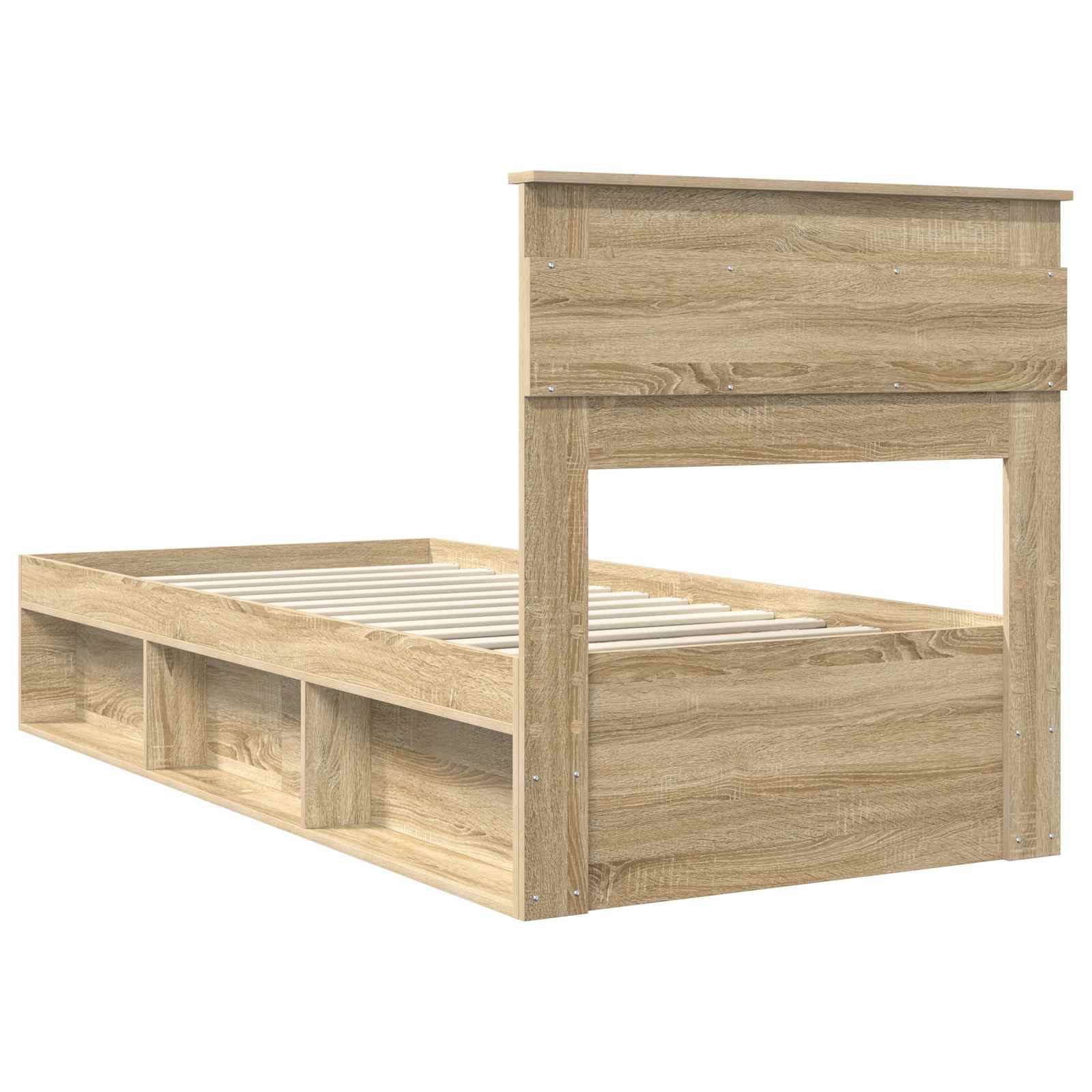 Sengestel med hovedgærde Sonoma eg 75 x 190 cm Massiv fyrretræ