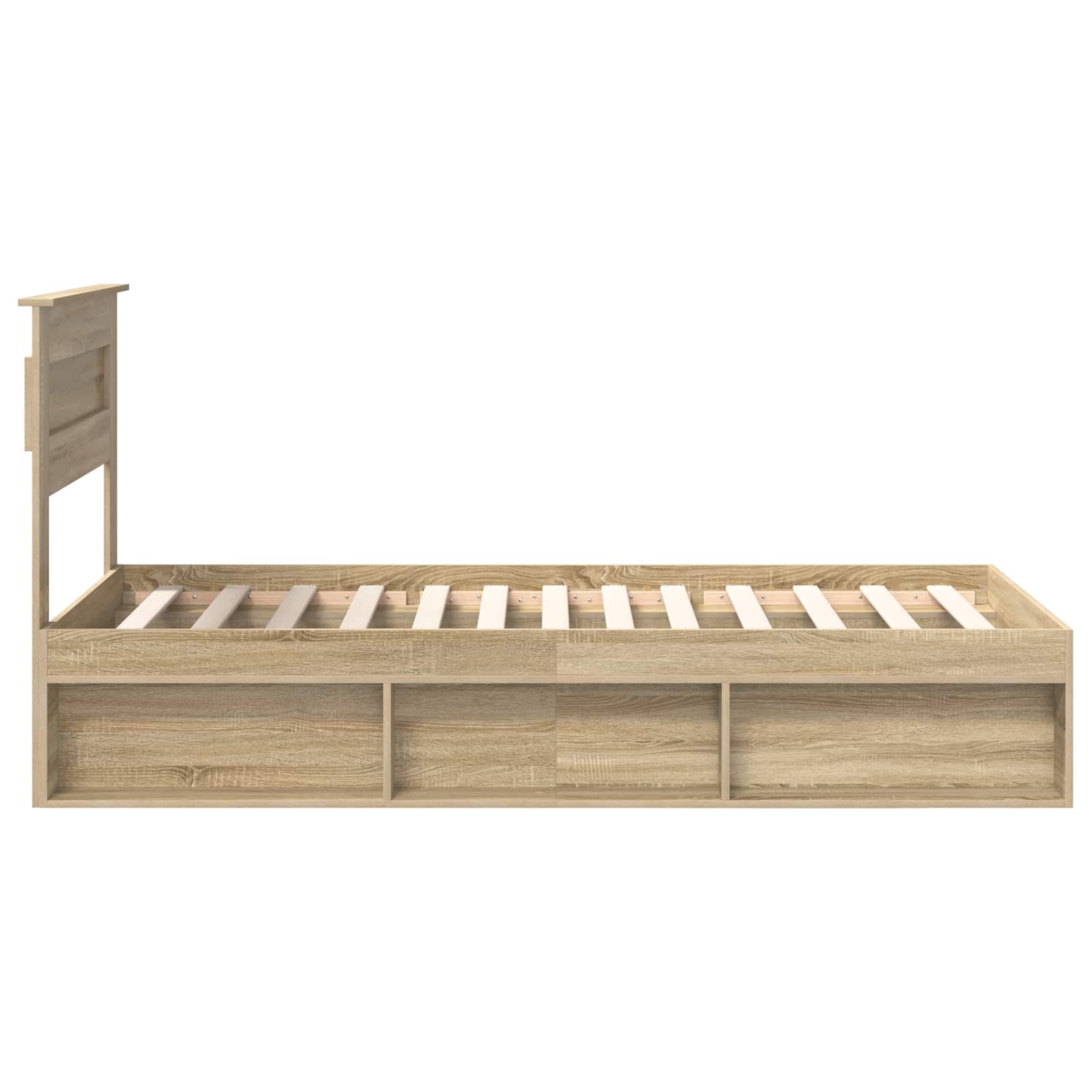 Sengestel med hovedgærde Sonoma eg 75 x 190 cm Massiv fyrretræ