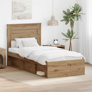 Sengestel med hovedgærde Artisan eg 75 x 190 cm Massiv fyrretræ