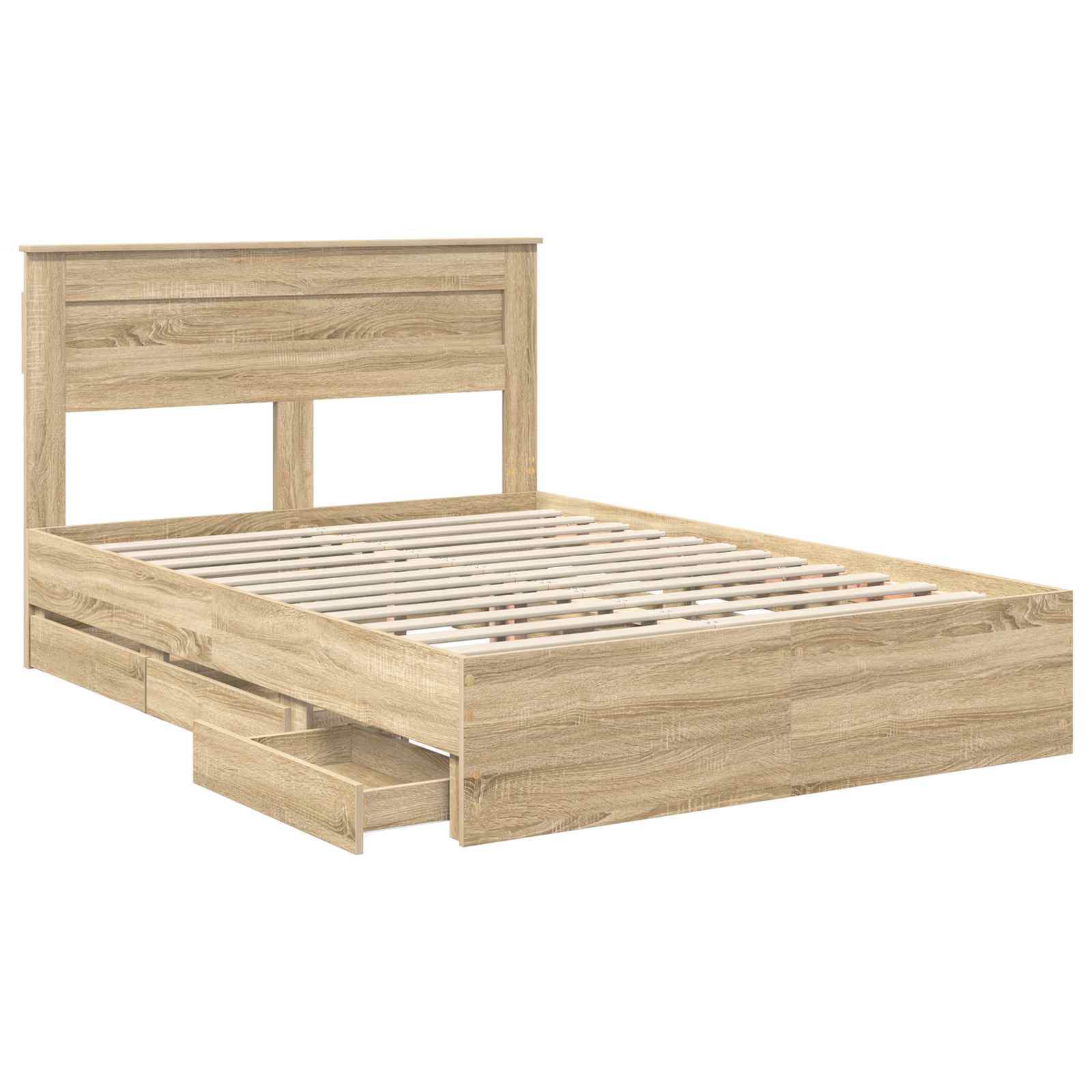 Sengestel med skuffe Sonoma eg 150 x 200 cm Ingeniørtræ