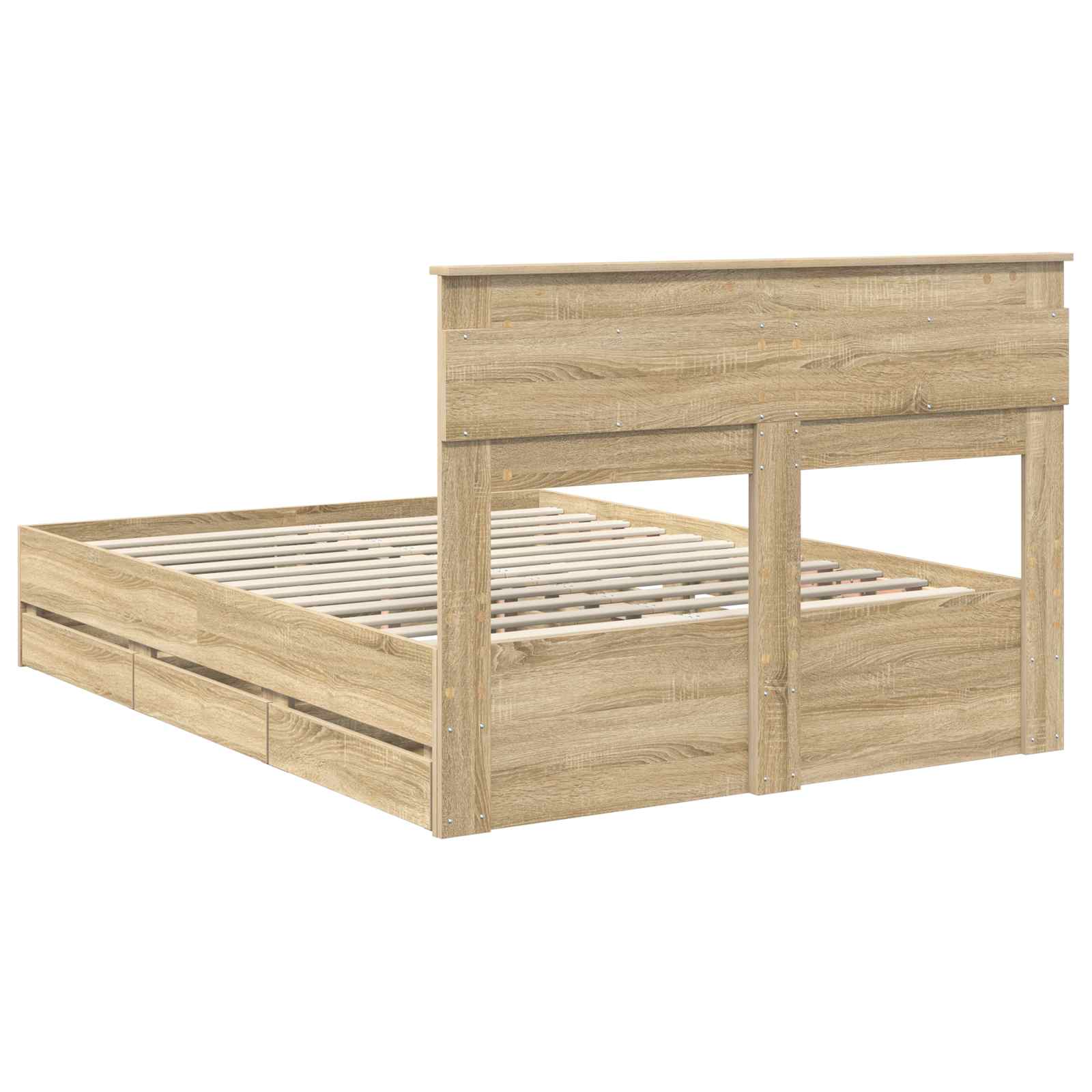 Sengestel med skuffe Sonoma eg 150 x 200 cm Ingeniørtræ