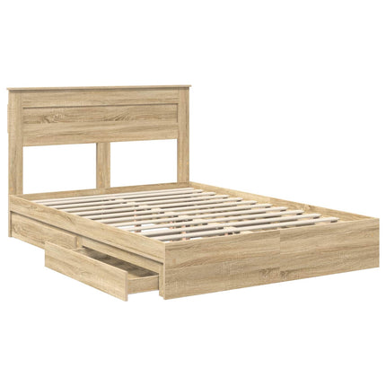 Opbevaringsseng Sonoma eg 140 x 190 cm Konstrueret træ