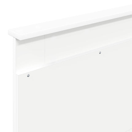Sengestel med hovedgærde Hvid 100 x 200 cm Massiv fyrretræ