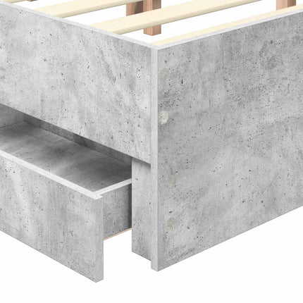 Sengestel med skuffe Beton Grå 120 x 190 cm Ingeniørtræ