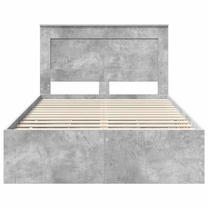Sengestel med skuffe Beton Grå 120 x 190 cm Ingeniørtræ
