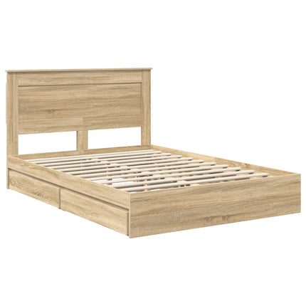 Opbevaringsseng Sonoma eg 160 x 200 cm Konstrueret træ