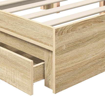 Opbevaringsseng Sonoma eg 140 x 200 cm Konstrueret træ
