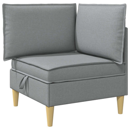 Modulsofa sæt med opbevaring 5 pcs Lysegrå Stof