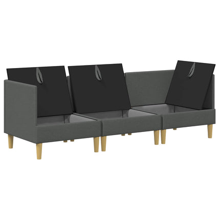 Modulsofa sæt med opbevaring 3 pcs Mørkegrå Stof