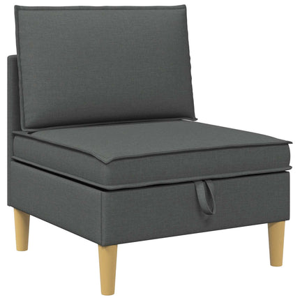 Modulsofa sæt med opbevaring 3 pcs Mørkegrå Stof