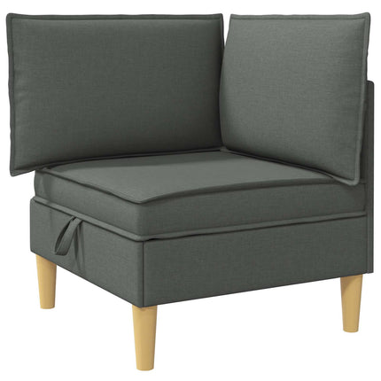 Modulsofa sæt med opbevaring 4 pcs Mørkegrå Stof