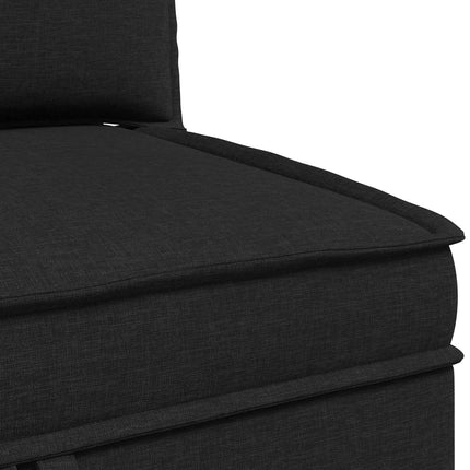 Modulsofa sæt med opbevaring 4 pcs Sort Stof