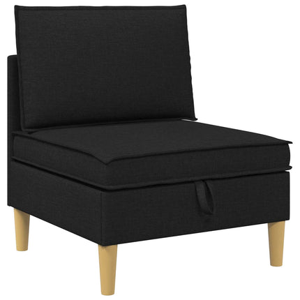 Modulsofa sæt med opbevaring 6 pcs Sort Stof