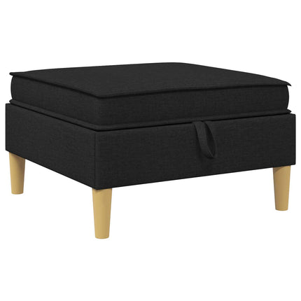 Modulsofa sæt med opbevaring 6 pcs Sort Stof