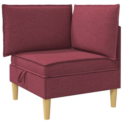Modulsofa sæt med opbevaring 4 pcs Vinrød Stof