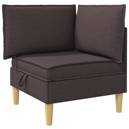 Modulsofa sæt med opbevaring 3 pcs Mørk Brun Stof