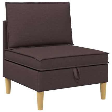 Modulsofa sæt med opbevaring 4 pcs Mørk Brun Stof