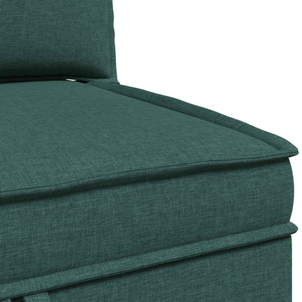 Modulsofa sæt med opbevaring 4 pcs Mørkegrøn Stof