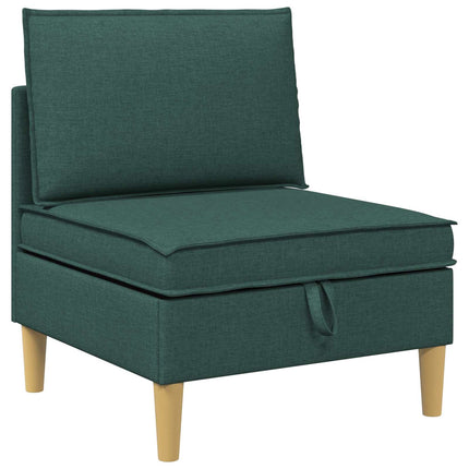 Modulsofa sæt med opbevaring 5 pcs Mørkegrøn Stof
