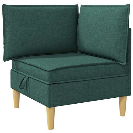 Modulsofa sæt med opbevaring 6 pcs Mørkegrøn Stof