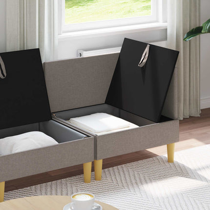 Modulsofa sæt med opbevaring 4 pcs Gråbrun Stof