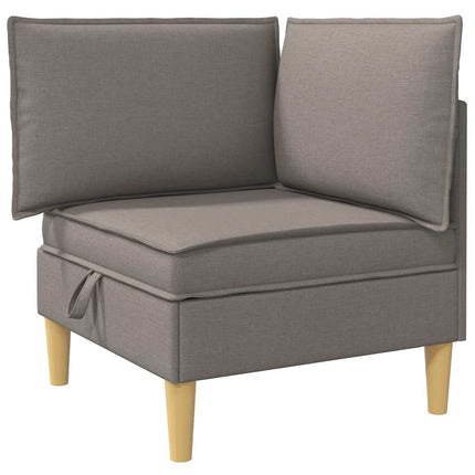 Modulsofa sæt med opbevaring 4 pcs Gråbrun Stof