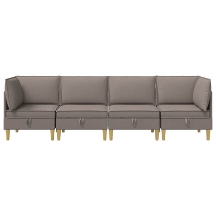 Modulsofa sæt med opbevaring 4 pcs Gråbrun Stof