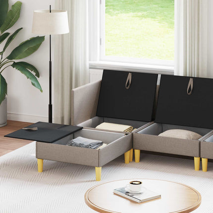 Modulsofa sæt med opbevaring 5 pcs Gråbrun Stof