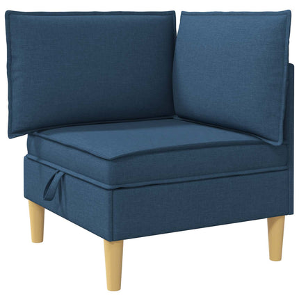 Modulsofa sæt med opbevaring 3 pcs Blå Stof