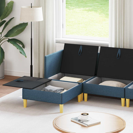 Modulsofa sæt med opbevaring 6 pcs Blå Stof