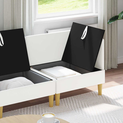 Modulsofa sæt med opbevaring 4 pcs Hvid Stof