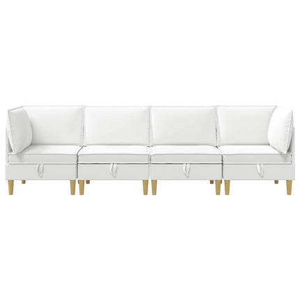 Modulsofa sæt med opbevaring 4 pcs Hvid Stof
