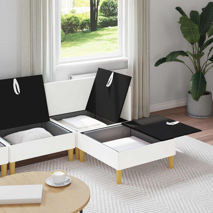 Modulsofa sæt med opbevaring 4 pcs Hvid Stof