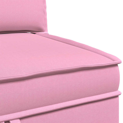 Modulsofa sæt med opbevaring 3 pcs Lyserød Stof