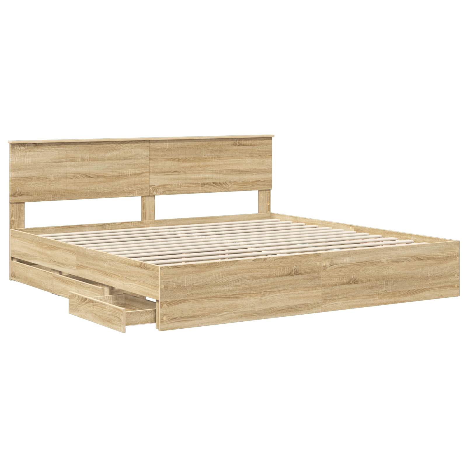 Sengestel med skuffe Sonoma eg 200 x 200 cm Ingeniørtræ