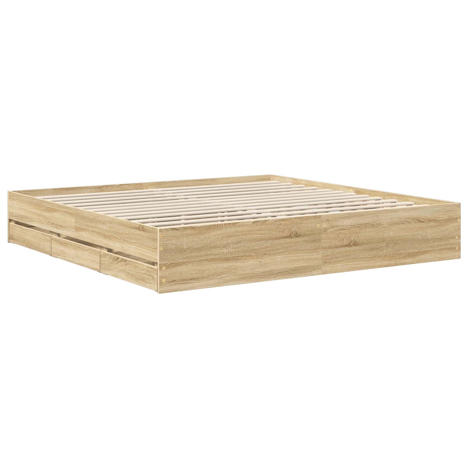 Sengestel med skuffe Sonoma eg 200 x 200 cm Ingeniørtræ