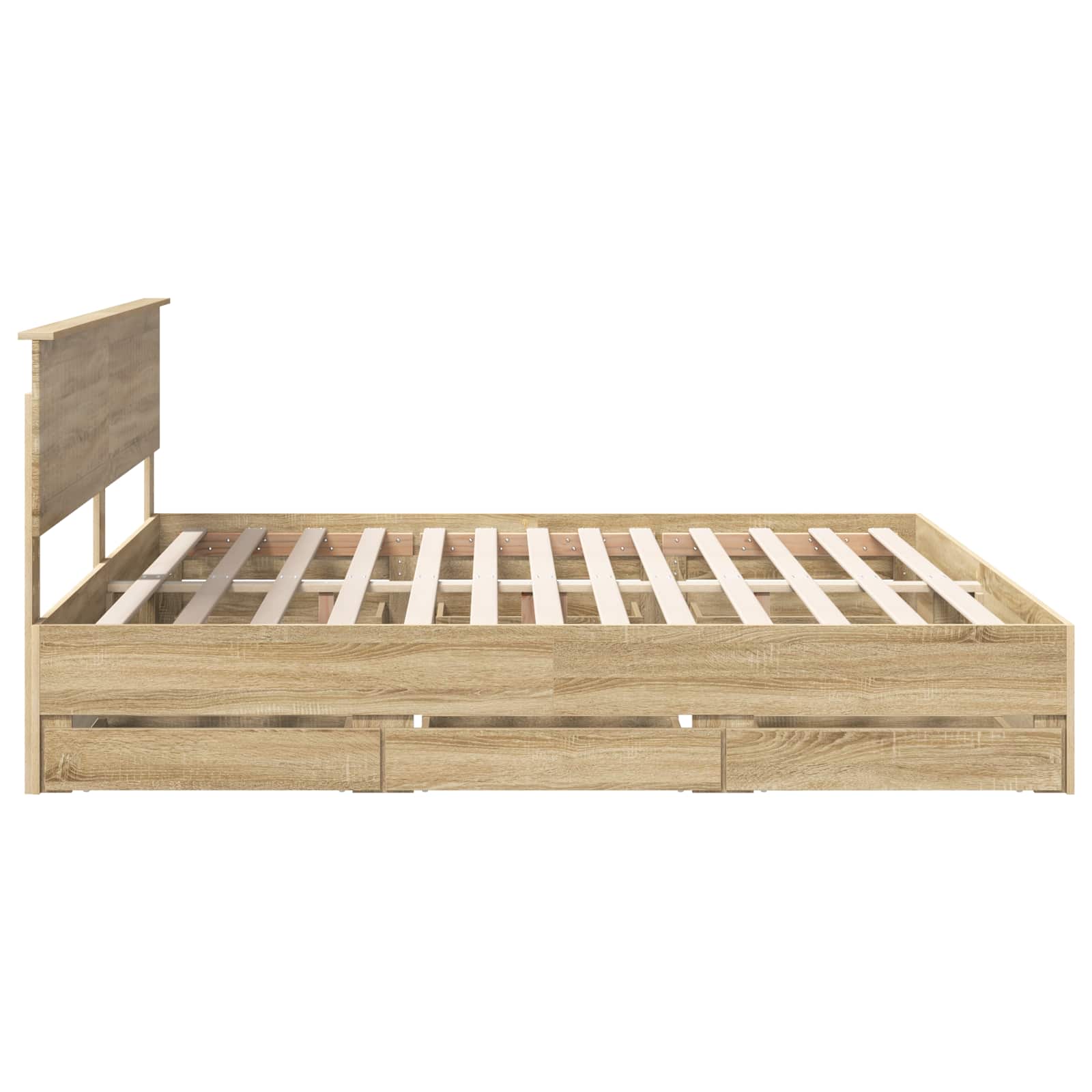 Sengestel med skuffe Sonoma eg 200 x 200 cm Ingeniørtræ