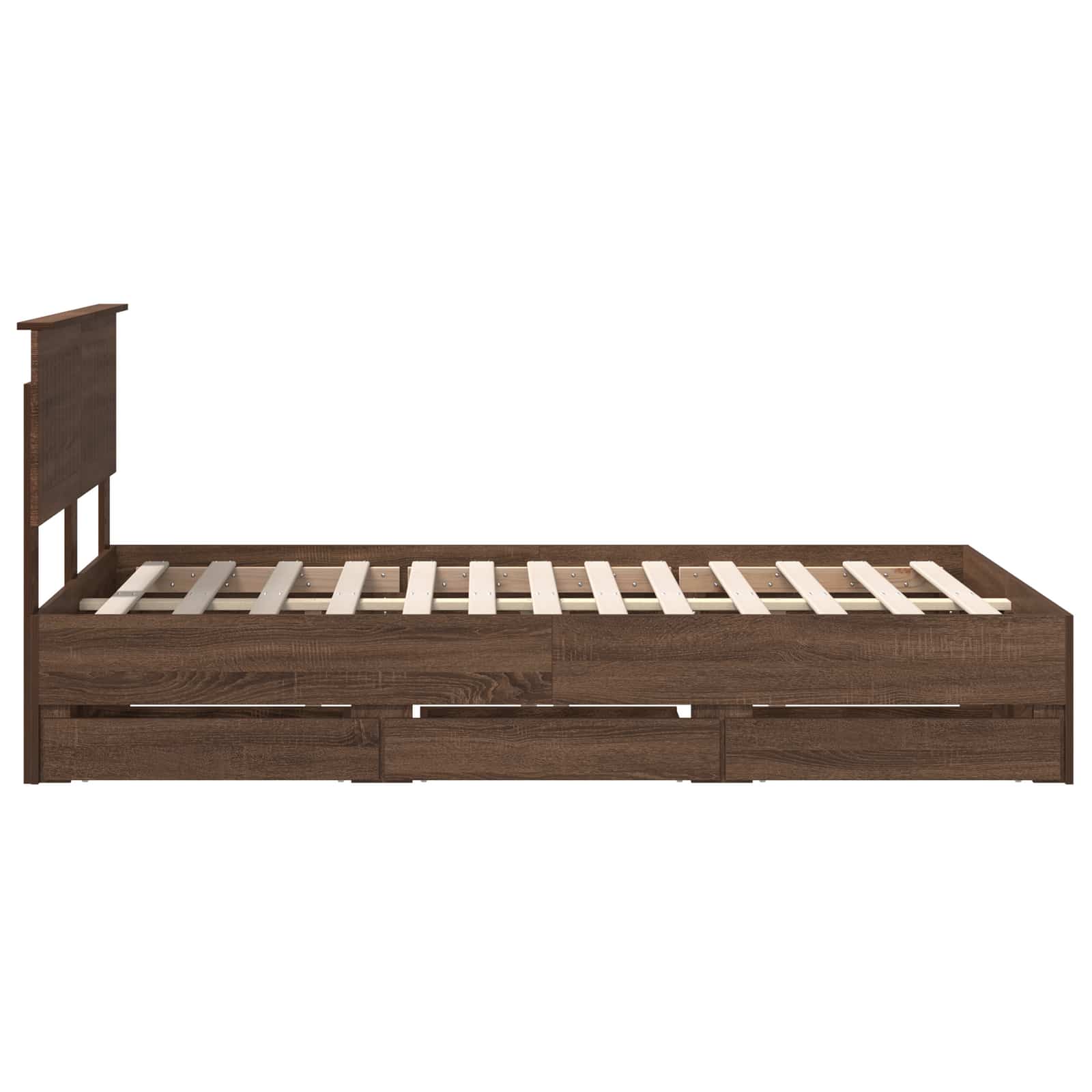 Sengestel med skuffe Brun eg 120 x 190 cm Ingeniørtræ