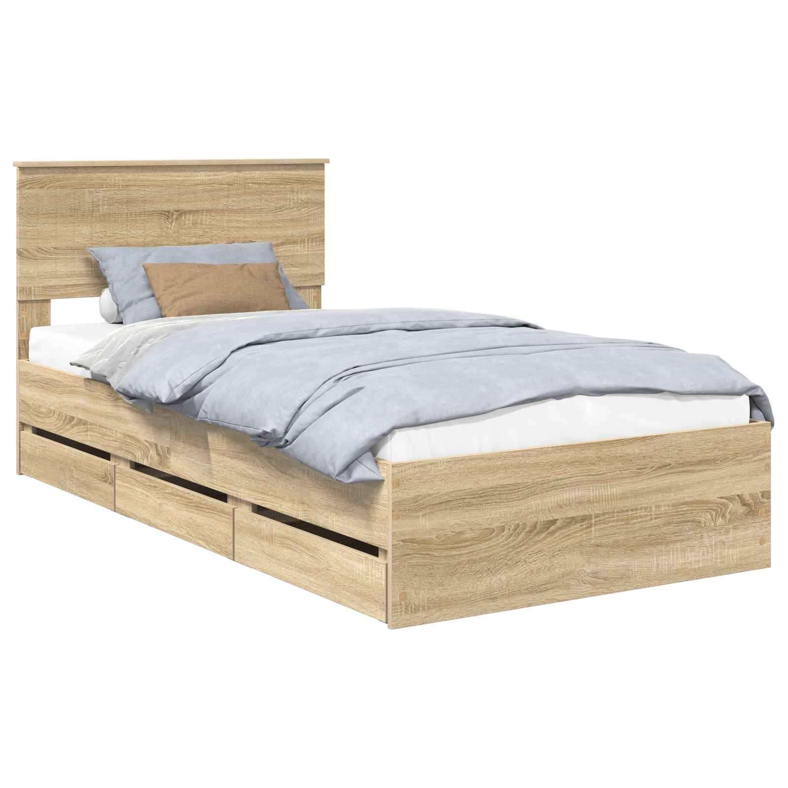 Sengestel med skuffe Sonoma eg 100 x 200 cm Ingeniørtræ
