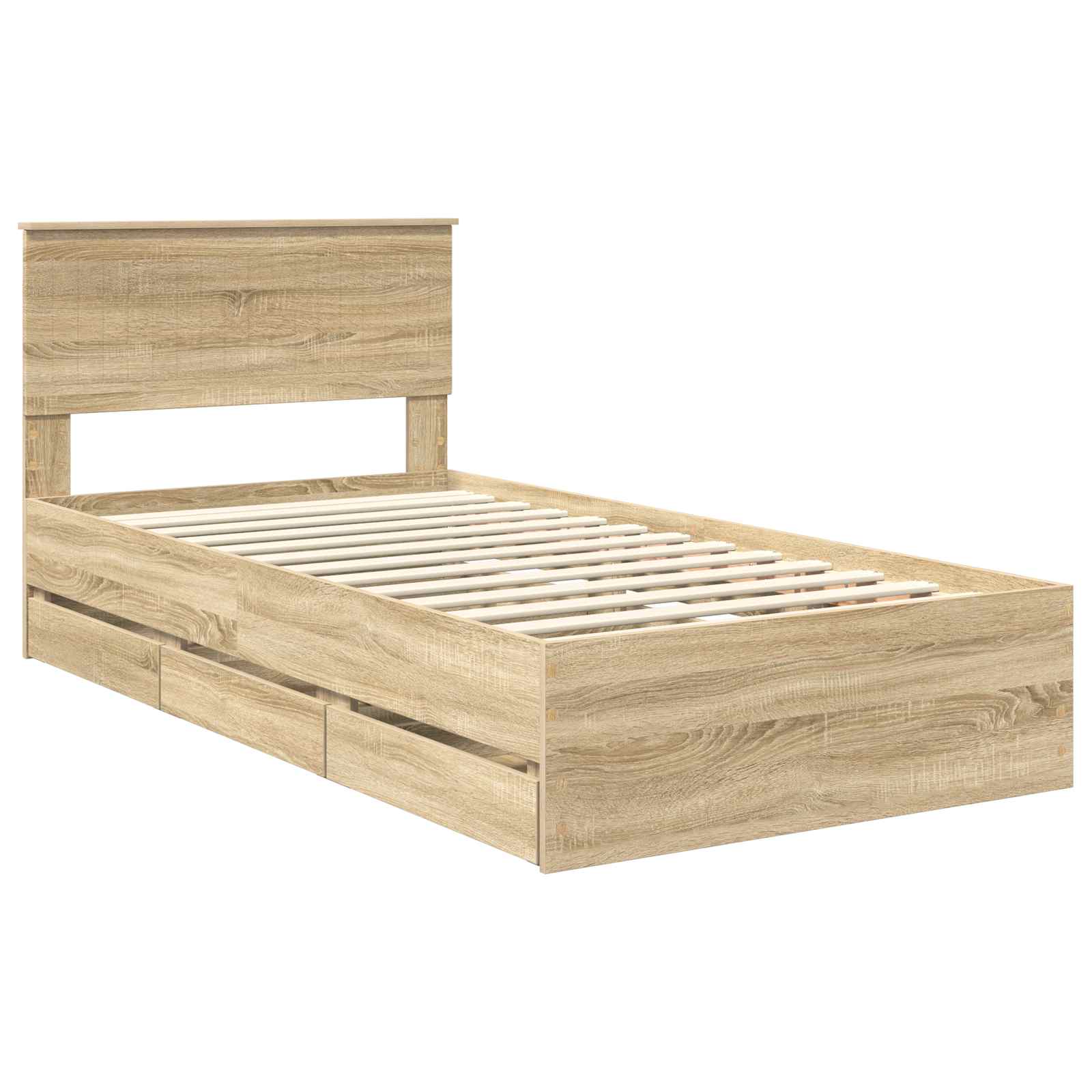 Sengestel med skuffe Sonoma eg 100 x 200 cm Ingeniørtræ
