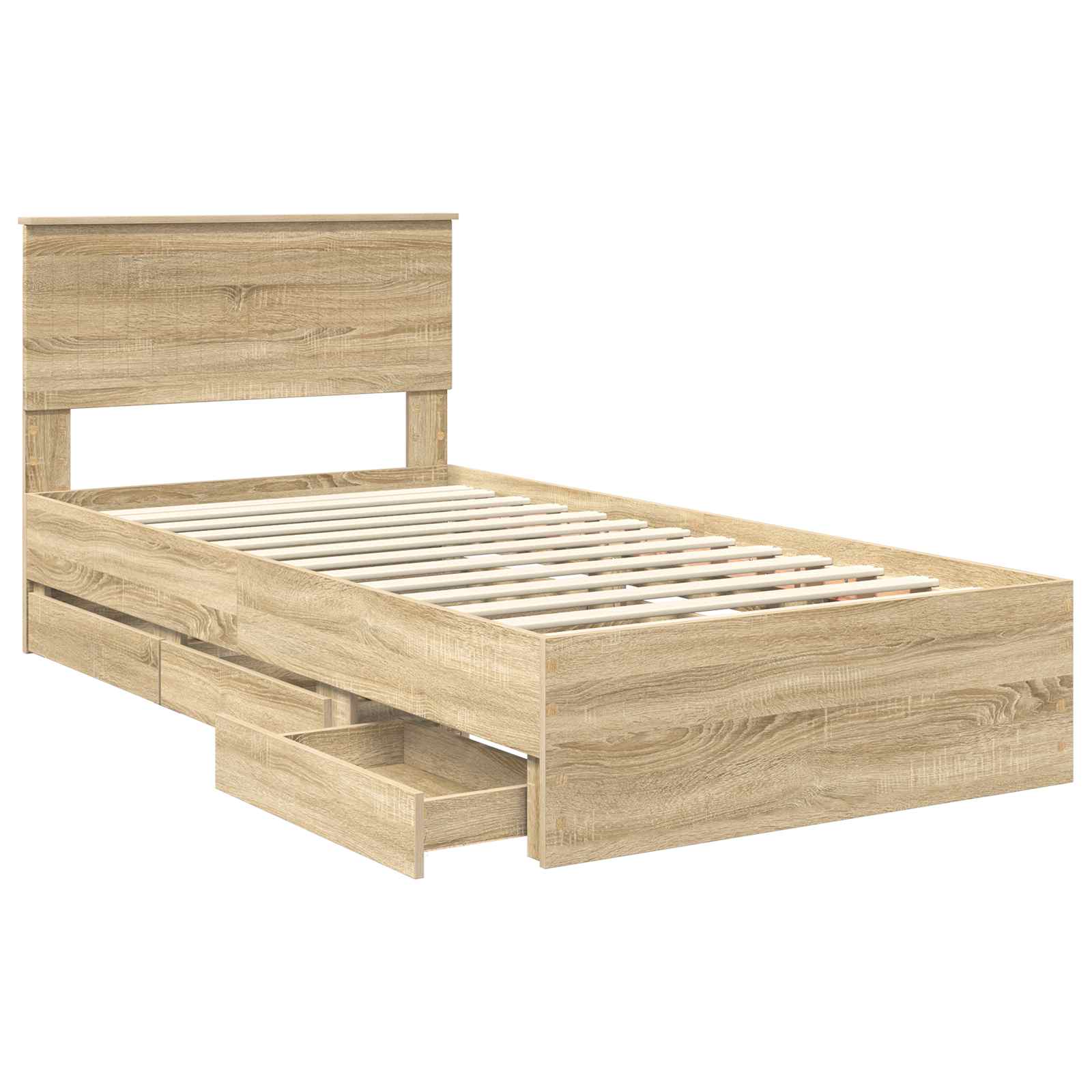 Sengestel med skuffe Sonoma eg 100 x 200 cm Ingeniørtræ