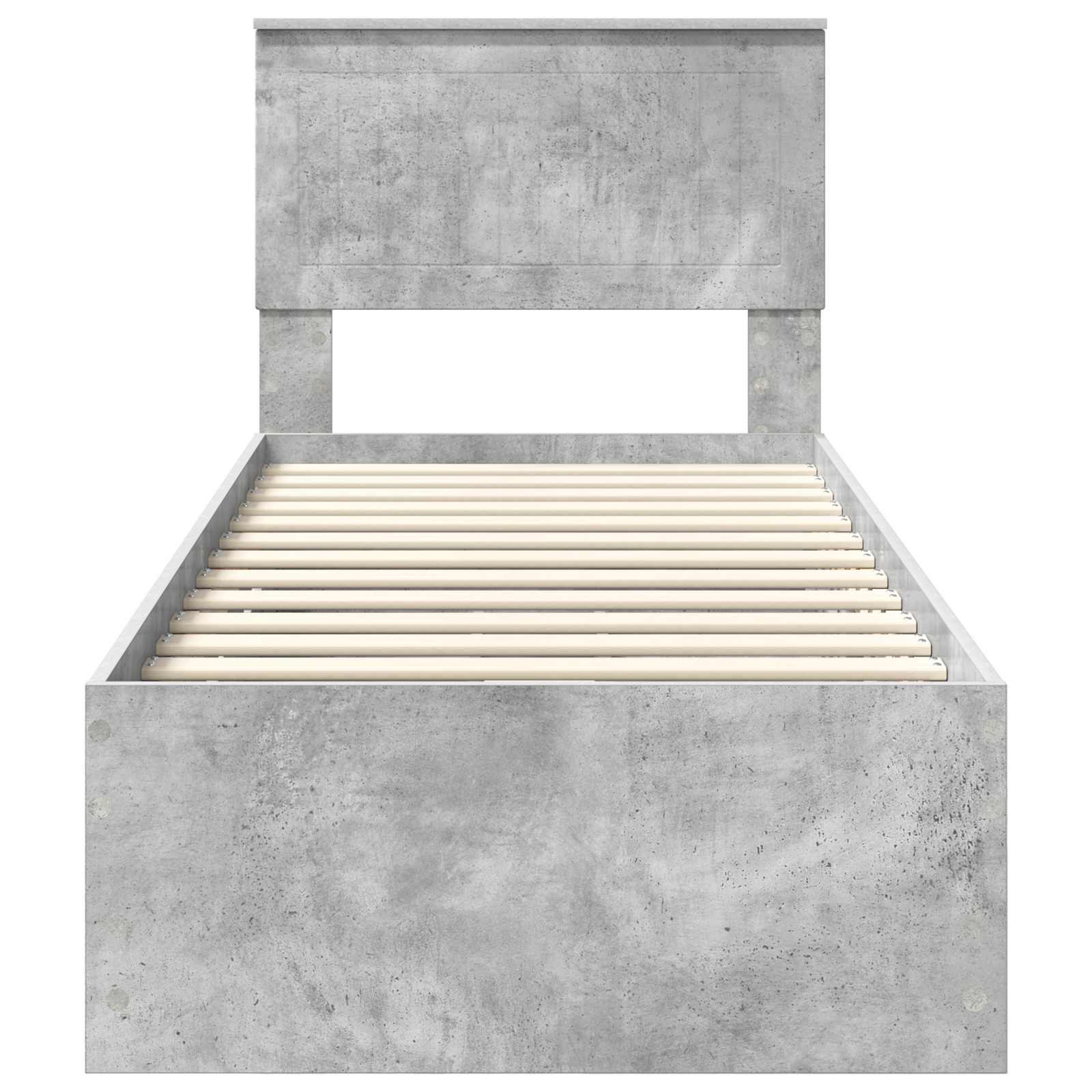 Sengestel med skuffe Beton Grå 75 x 190 cm Ingeniørtræ