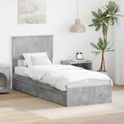Opbevaringsseng Beton Grå 75 x 190 cm Konstrueret træ