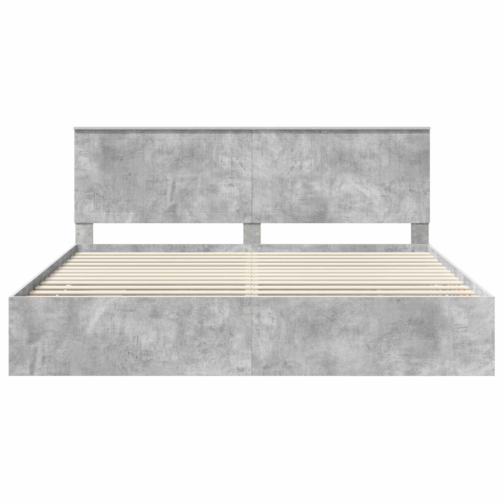 Sengestel med skuffe Beton Grå 200 x 200 cm Ingeniørtræ