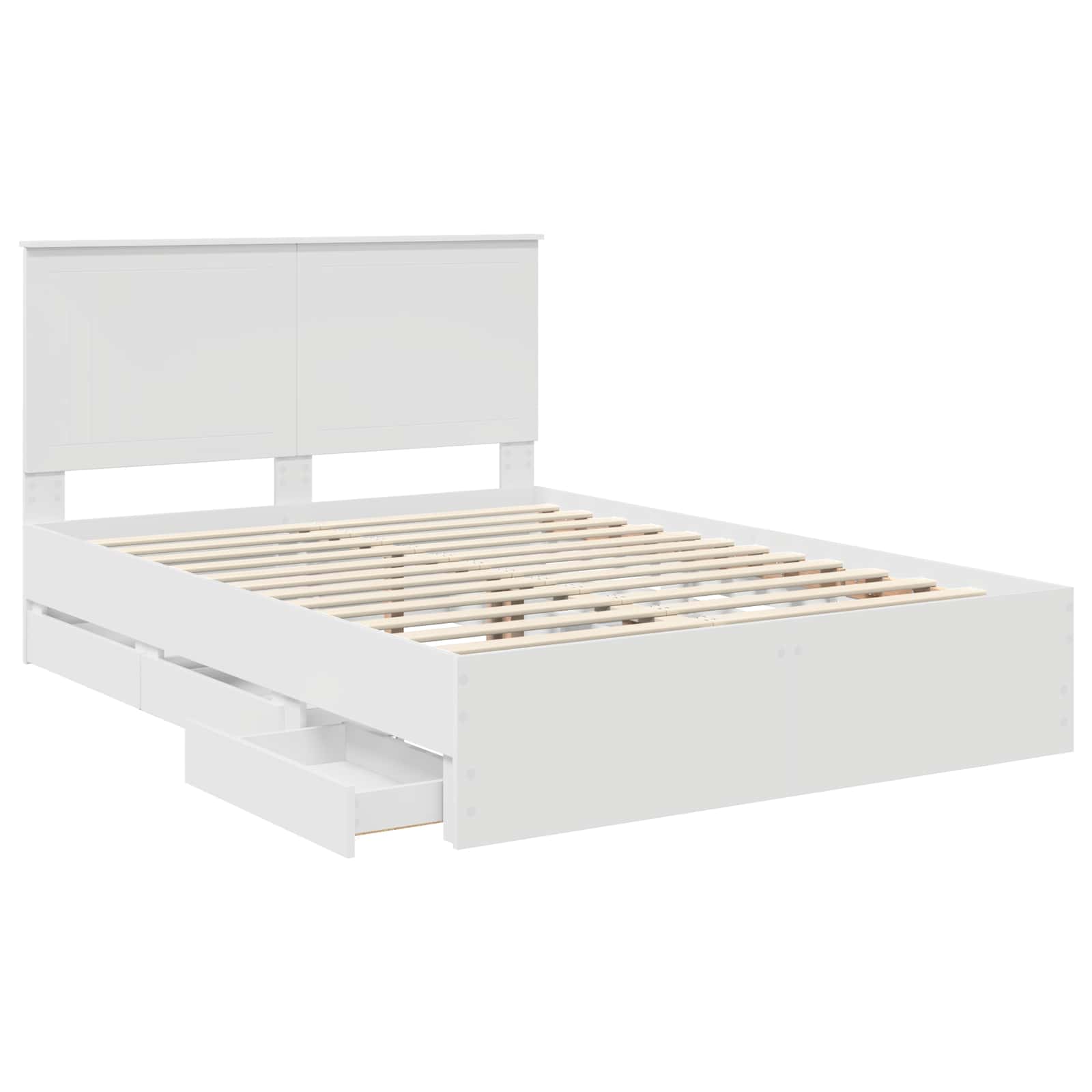 Sengestel med skuffe Hvid 140 x 190 cm Ingeniørtræ