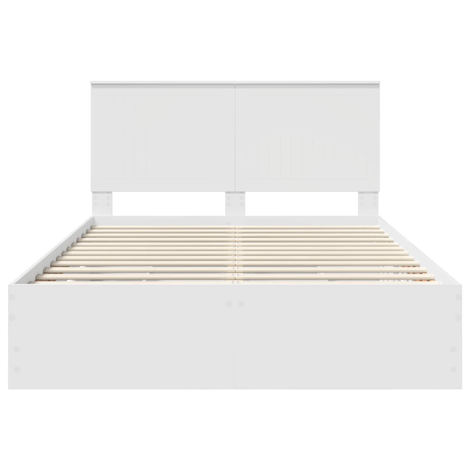 Sengestel med skuffe Hvid 140 x 190 cm Ingeniørtræ