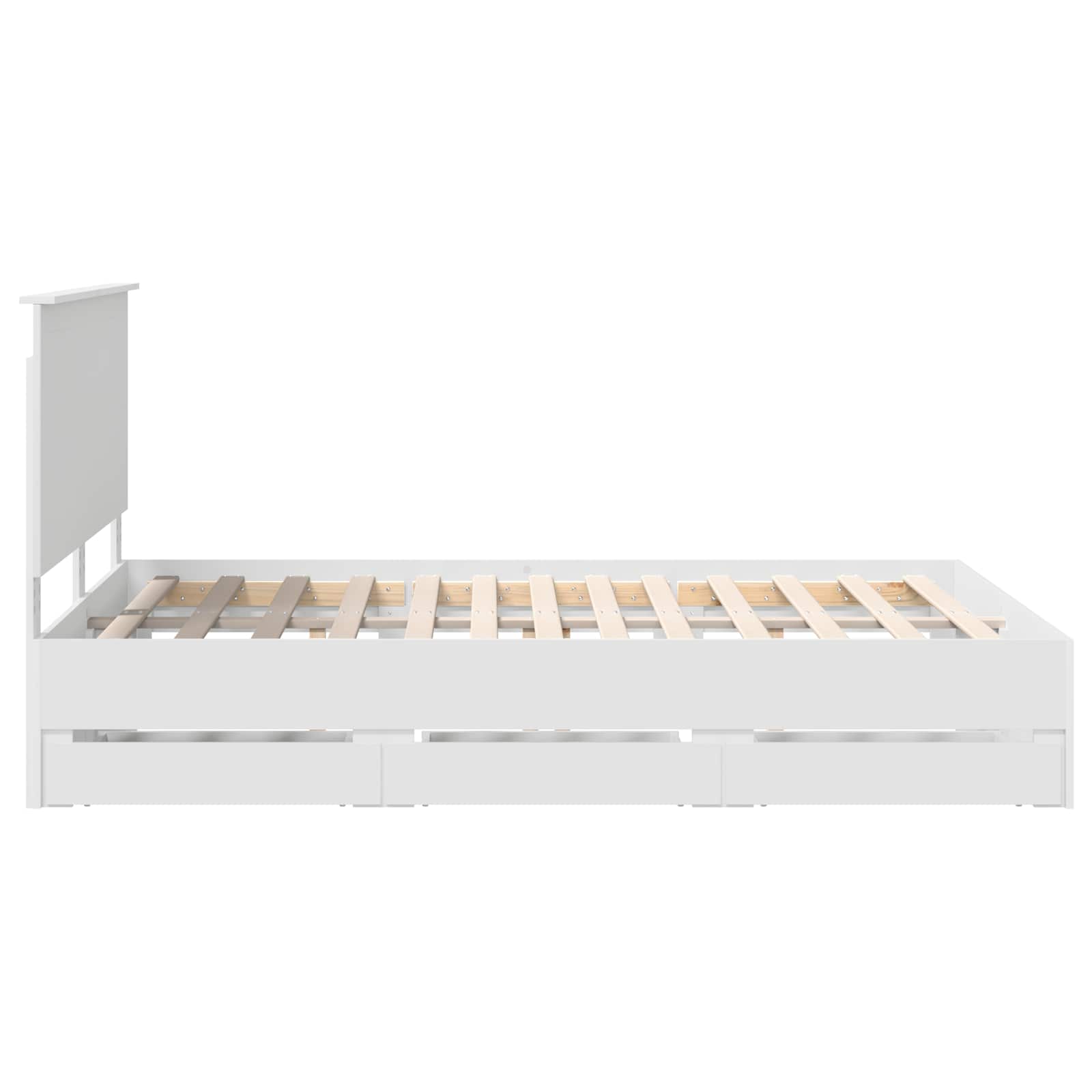 Sengestel med skuffe Hvid 140 x 190 cm Ingeniørtræ